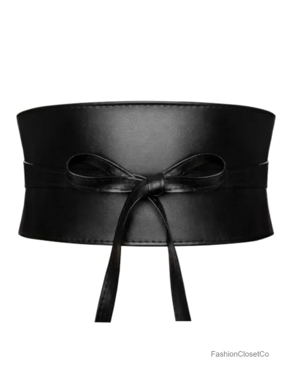Faux Leather Wide Obi Waist Wrap Belt | Lace Up Corset Cinch Belt for Dresses &